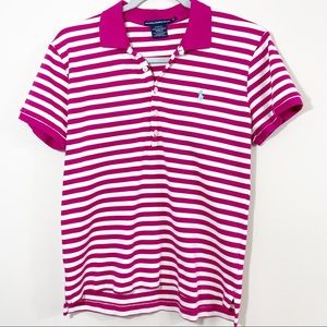 Ralph Lauren Sport XL Slim Fit Pink White Polo 315